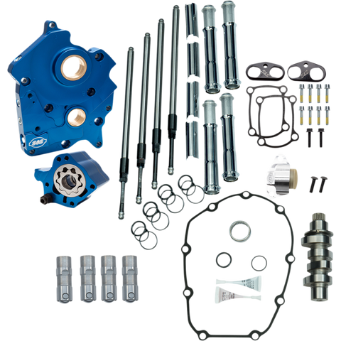 Chain Drive 465C Cam Chest Kit with Chrome Pushrod Tubes for Oil Cooled 2017-up M8 Models