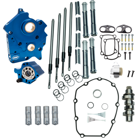 Chain Drive 475C Cam Chest Kit with Chrome Pushrod Tubes for Oil Cooled 2017-up M8 Models